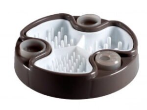 MANGEOIRE ÉDUCATIVE POUR CHIEN - STIMULATION ET DIGESTION FACILITÉE - BRUNE 24 CM