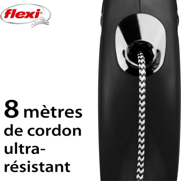 Laisse à enrouleur Flexi New Classic 8 M Cord - Taille M / Noir - pour chien – Image 2