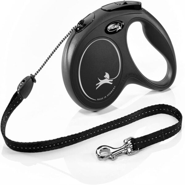 Laisse à enrouleur Flexi New Classic 8 M Cord - Taille M / Noir - pour chien