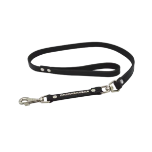 Laisse cuir cousue doublé de Muzo Noire 50cm