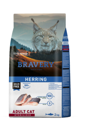 Sac de croquettes BRAVERY Herring pour chat adulte stérilisé 2 kg