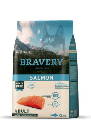 BRAVERY Mini Puppy sans céréales Saumon pour chien adulte 2KG