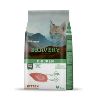BRAVERY Kitten sans céréales Saumon pour Chaton 2KG
