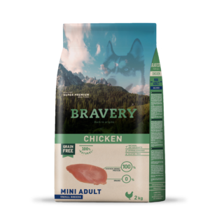 BRAVERY Mini Puppy sans céréales Poulet pour Chiot de petite taille 2KG