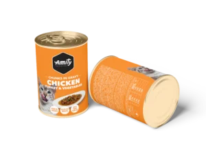 Boîte de pâtées pour chat Amity Cat Chunks Poulet, Dinde & Légumes 415 g