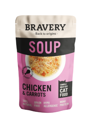 Paquet de Soupe Bravery Poulet et carottes pour chat 40 g