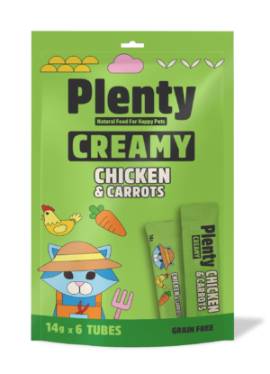 Sachet de Crème à Lécher Plenty Poulet et Carottes pour chat 84 g